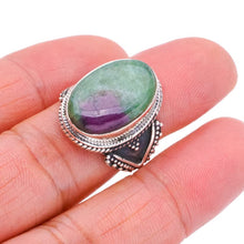 StarGems  Natural Ruby Zoisite Handmade 925 Sterling Silver Ring 8 F1602