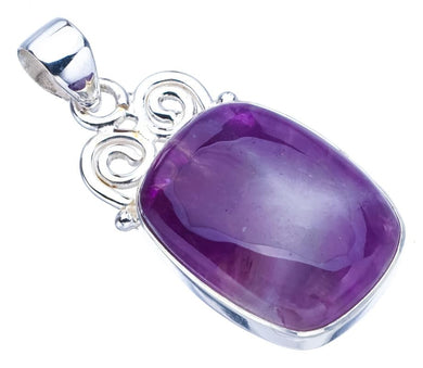 StarGems® Natural Chevron Amethyst Handmade 925 Sterling Silver Pendant 1.5