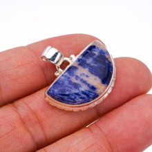 StarGems  Natural Sodalite Handmade 925 Sterling Silver Pendant 1" F4998