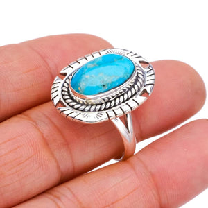 StarGems  Natural Turquoise Pigeon Handmade 925 Sterling Silver Ring 11 F2316