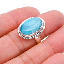 StarGems  Natural Larimar Handmade 925 Sterling Silver Ring 8 F0806