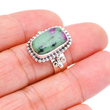 StarGems  Natural Ruby Zoisite Handmade 925 Sterling Silver Ring 8 F1637