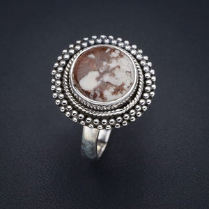 StarGems  Natural Penut Wood Jasper Handmade 925 Sterling Silver Ring 10 F1985