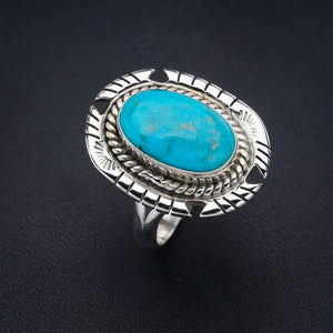 StarGems  Natural Turquoise Pigeon Handmade 925 Sterling Silver Ring 9 F2334