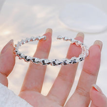 StarGems® Opening Twisted Handmade 999 Sterling Silver Bangle Cuff Bracelet For Women Cb0057