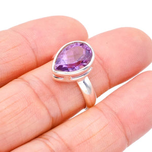 StarGems  Natural Amethyst Handmade 925 Sterling Silver Ring 7.75 F2831