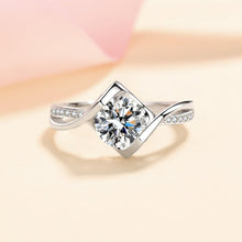 StarGems  Hollow-Out Heart Cross Band 0.5-1ct Moissanite 925 Silver Platinum Plated Ring RX021