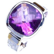 StarGems  Natural Amethyst Handmade 925 Sterling Silver Ring 9 E9245