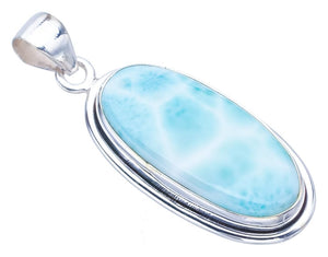 StarGems  Natural Larimar Handmade 925 Sterling Silver Pendant 1.75" F3495