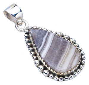 StarGems  Natural Zebra Calcite Handmade 925 Sterling Silver Pendant 1.5" F4565