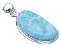 StarGems® Natural Larimar Handmade 925 Sterling Silver Pendant 1.5" F3427