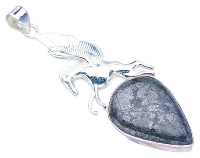 StarGems® Natural Apache Parmyorite Horse Handmade 925 Sterling Silver Pendant 2.75