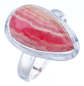 StarGems® Natural Rhodonite Handmade 925 Sterling Silver Ring 6.25 F0375