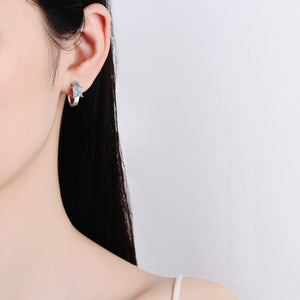 StarGems® Princess Cut 2.6cttw Moissanite 925 Silver Platinum Plated Cuff Earrings EX090