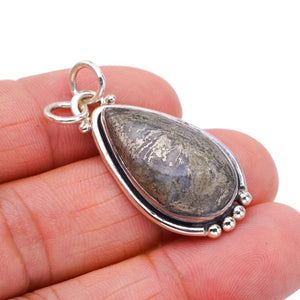 StarGems  Natural ApacheParmyorite Handmade 925 Sterling Silver Pendant 1.5" F4290