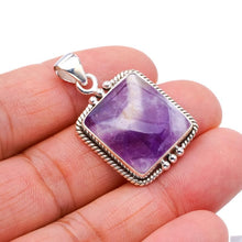 StarGems  Natural Chevron Amethyst Handmade 925 Sterling Silver Pendant 1.5" F4080