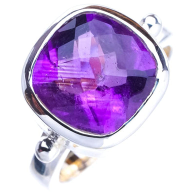 StarGems® Natural Amethyst Handmade 925 Sterling Silver Ring 7.75 E9212