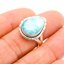 StarGems  Natural Larimar Handmade 925 Sterling Silver Ring 8.25 F0283