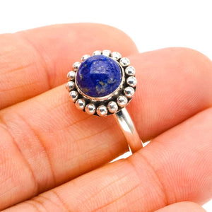 StarGems  Natural Lapis Lazuli Handmade 925 Sterling Silver Ring 8.75 F0059