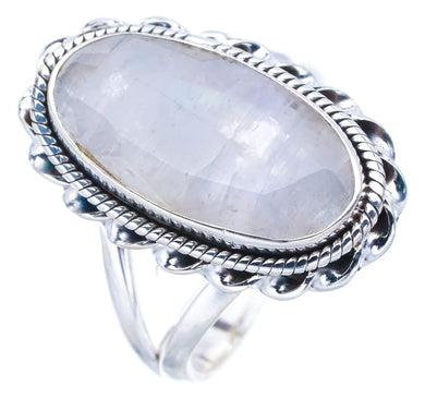 StarGems  Natural Moonstone Handmade 925 Sterling Silver Ring 6.75 F0789