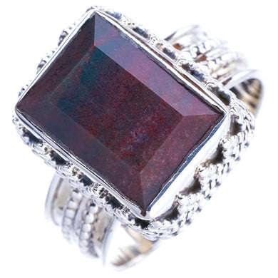 StarGems  Natural Blood Stone Handmade 925 Sterling Silver Ring 9 E9282