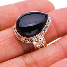 StarGems  Natural Black Onyx Handmade 925 Sterling Silver Ring 10.75 F0528