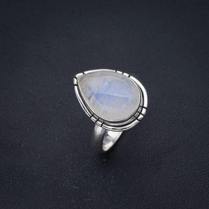 StarGems  Natural Moonstone Handmade 925 Sterling Silver Ring 6 F2535