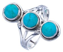 StarGems  Natural Turquoise Handmade 925 Sterling Silver Ring 7.75 F0407