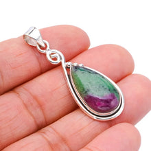 StarGems  Natural Ruby Zoisite Handmade 925 Sterling Silver Pendant 1.75" F4641