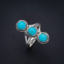 StarGems  Natural Turquoise Handmade 925 Sterling Silver Ring 7.25 F2362