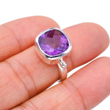 StarGems® Natural Amethyst Handmade 925 Sterling Silver Ring 6.75 F2878