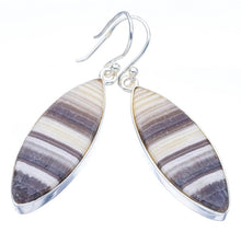 StarGems  Natural Zebra Calcite Handmade 925 Sterling Silver Earrings 2" F5540