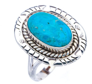 StarGems  Natural Turquoise Pigeon Handmade 925 Sterling Silver Ring 9.5 F2341