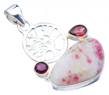 StarGems® Natural Rhodonite Garnet TreeHandmade 925 Sterling Silver Pendant 1.75" F4398