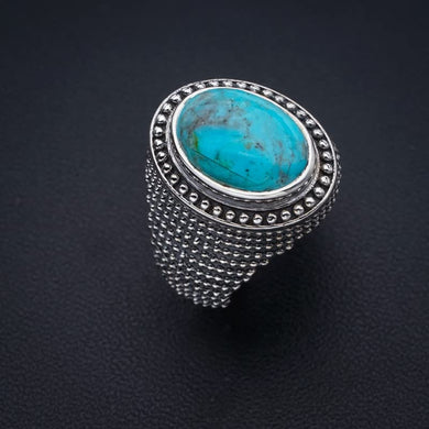 StarGems  Natural Turquoise Handmade 925 Sterling Silver Ring 7.25 F0306