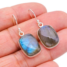 StarGems  Natural Labradorite Handmade 925 Sterling Silver Earrings 1.25" F5775