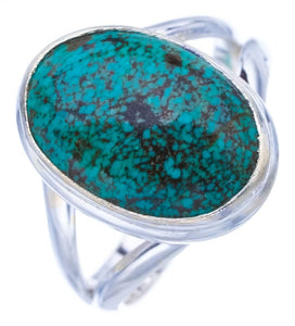 StarGems  Natural Turquoise Handmade 925 Sterling Silver Ring 7.75 F0402