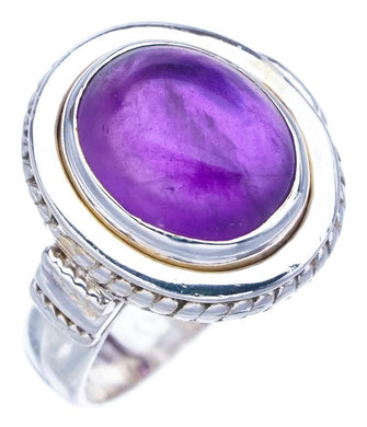 StarGems  Natural Amethyst Handmade 925 Sterling Silver Ring 6.5 F2891