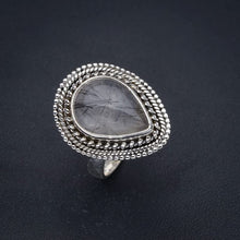 StarGems  Natural Rutilated Quartz Handmade 925 Sterling Silver Ring 8.5 F2478