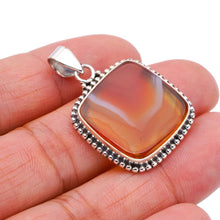 StarGems® Natural Botswana Agate Handmade 925 Sterling Silver Pendant 1.5" F4462