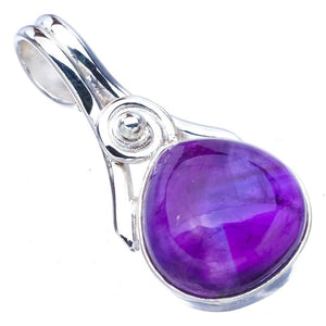 StarGems  Natural Amethyst Handmade 925 Sterling Silver Pendant 1.25" F5306