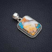 StarGems  Natural Copper Chalcedony Handmade 925 Sterling Silver Pendant 1.5" F3775