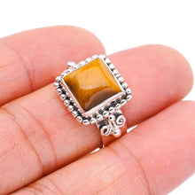 StarGems  Natural Tigers Eye Handmade 925 Sterling Silver Ring 7.75 F1890