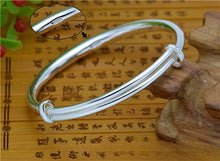 StarGems  Adjustable Carved Multi “Fu” Handmade 999 Sterling Silver Bangle Bracelet For Women Cb0207