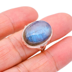 StarGems® Natural Labradorite Handmade 925 Sterling Silver Ring 8.25 F3002