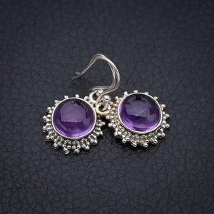 StarGems  Natural Amethyst Handmade 925 Sterling Silver Earrings 1.25" F5611