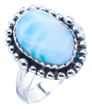 StarGems® Natural Larimar Handmade 925 Sterling Silver Ring 6.25 F0836