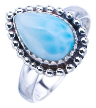 StarGems® Natural Larimar Handmade 925 Sterling Silver Ring 7.25 F0834