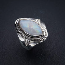 StarGems® Natural Moonstone Handmade 925 Sterling Silver Ring 6.75 F0632