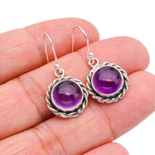 StarGems  Natural Amethyst Handmade 925 Sterling Silver Earrings 1.25" F5607